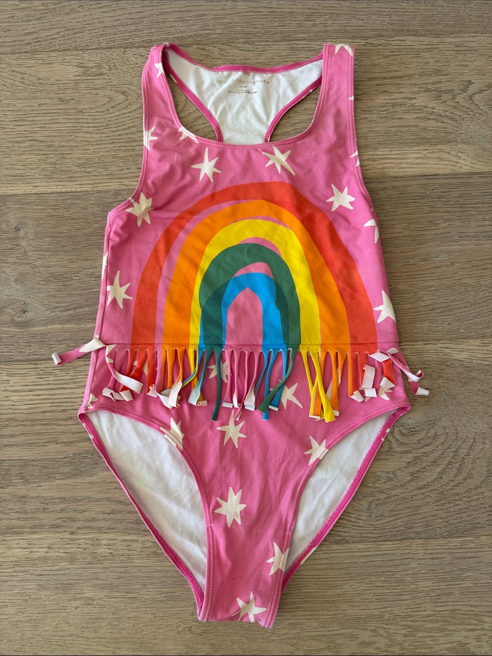 Stella McCartney Pink Rainbow Fringe Kids One-Piece Swimsuit